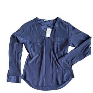 NWT Express V Neck Long Sleeve Blouse